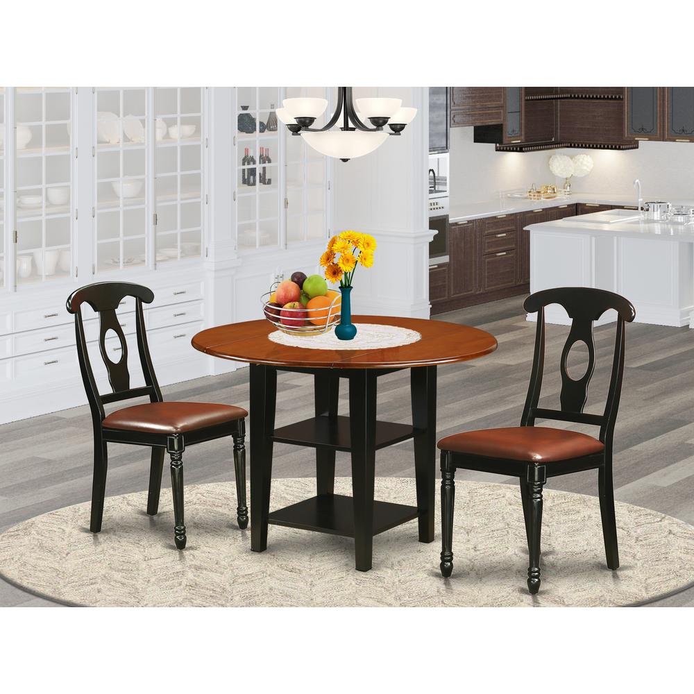 Dining Room Set Black & Cherry SUKE3-BCH-LC By East West Furniture | Dining Sets | Modishstore