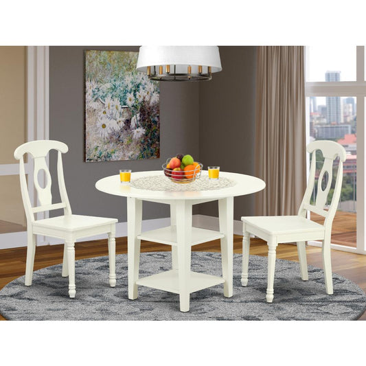 Dining Room Set Linen White SUKE3-LWH-W By East West Furniture | Dining Sets | Modishstore