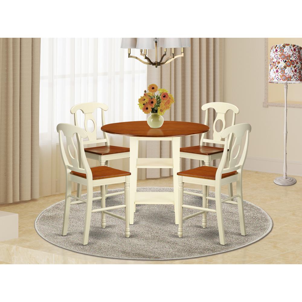 Dining Room Set Linen White SUKE5-LWH-W By East West Furniture | Dining Sets | Modishstore