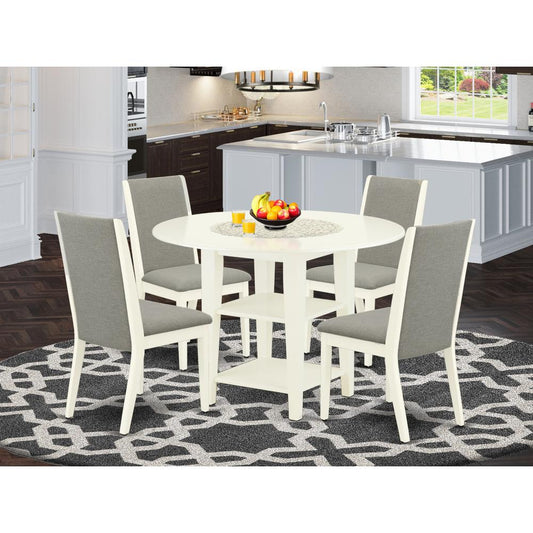 Dining Room Set Linen White SULA5-LWH-06 By East West Furniture | Dining Sets | Modishstore