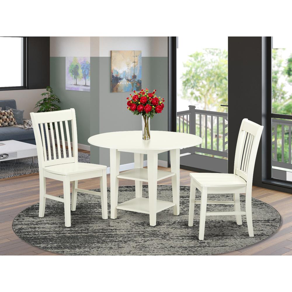 Dining Room Set Linen White SUNO3-LWH-W By East West Furniture | Dining Sets | Modishstore