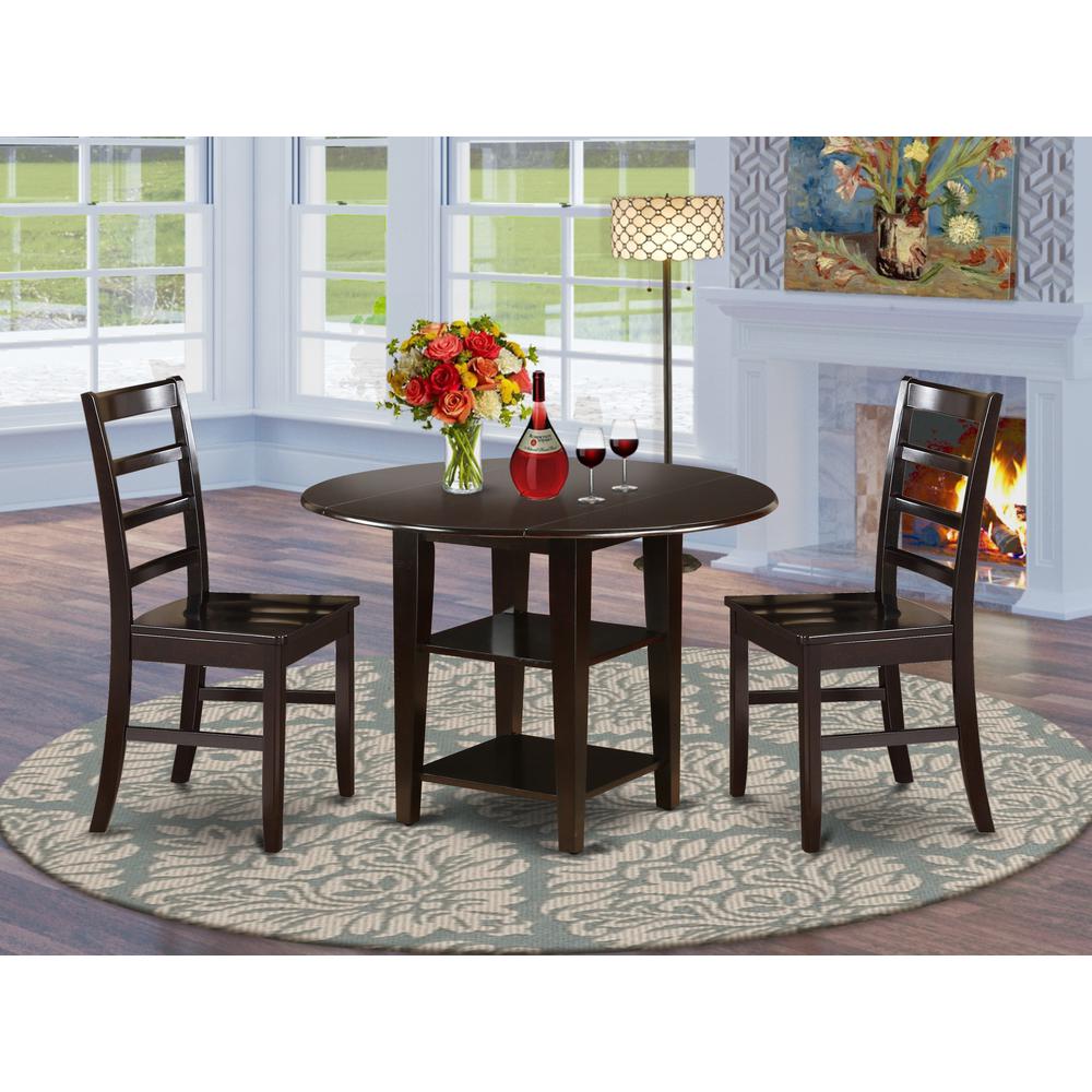 Dining Room Set Cappuccino SUPF3-CAP-W By East West Furniture | Dining Sets | Modishstore