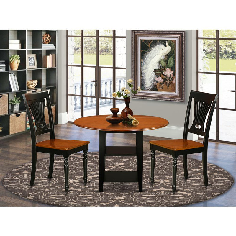 Dining Room Set Black & Cherry SUPL3-BCH-W By East West Furniture | Dining Sets | Modishstore
