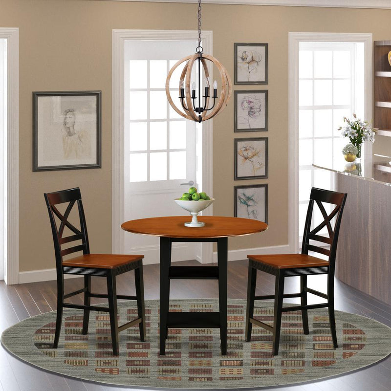 Dining Room Set Black & Cherry SUQU3H - BCH - W By East West Furniture | Dining Sets | Modishstore