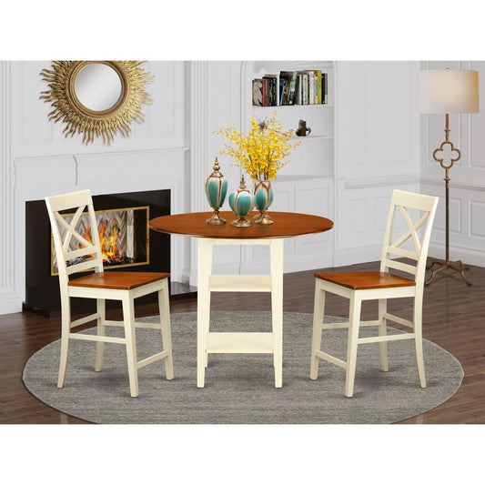 Dining Room Set Buttermilk & Cherry SUQU3H - BMK - W By East West Furniture | Dining Sets | Modishstore