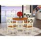 Dining Room Set Buttermilk & Cherry SUQU5-BMK-W By East West Furniture | Dining Sets | Modishstore