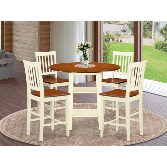 Dining Room Set Buttermilk & Cherry SUVN5H - BMK - W By East West Furniture | Dining Sets | Modishstore