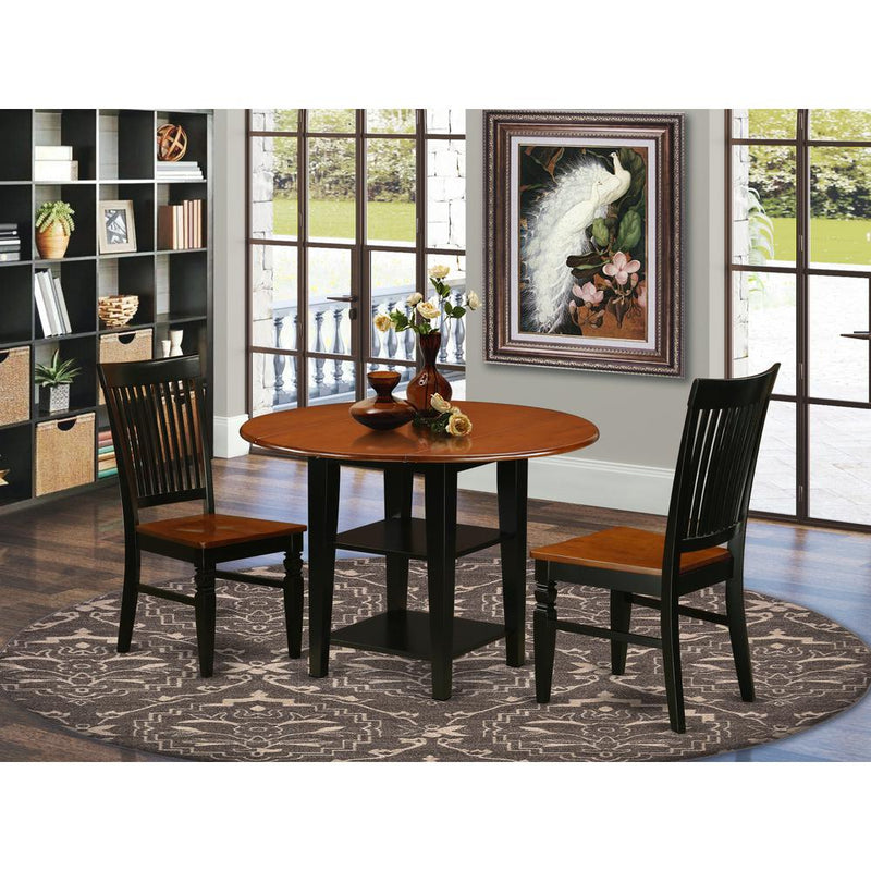 Dining Room Set Black & Cherry SUWE3-BCH-W By East West Furniture | Dining Sets | Modishstore