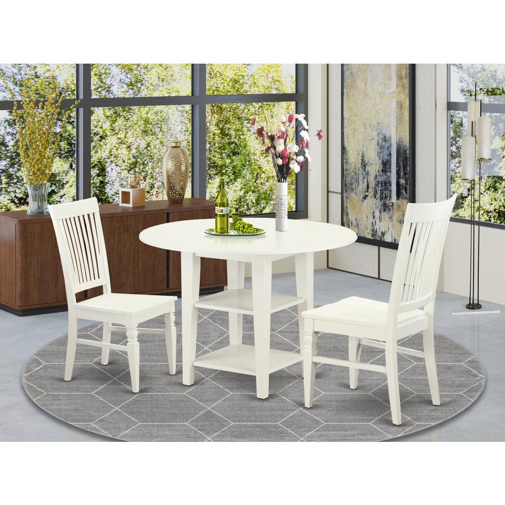 Dining Room Set Linen White SUWE3-LWH-W By East West Furniture | Dining Sets | Modishstore