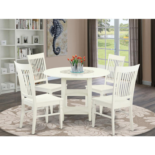 Dining Room Set Linen White SUWE5-LWH-W By East West Furniture | Dining Sets | Modishstore