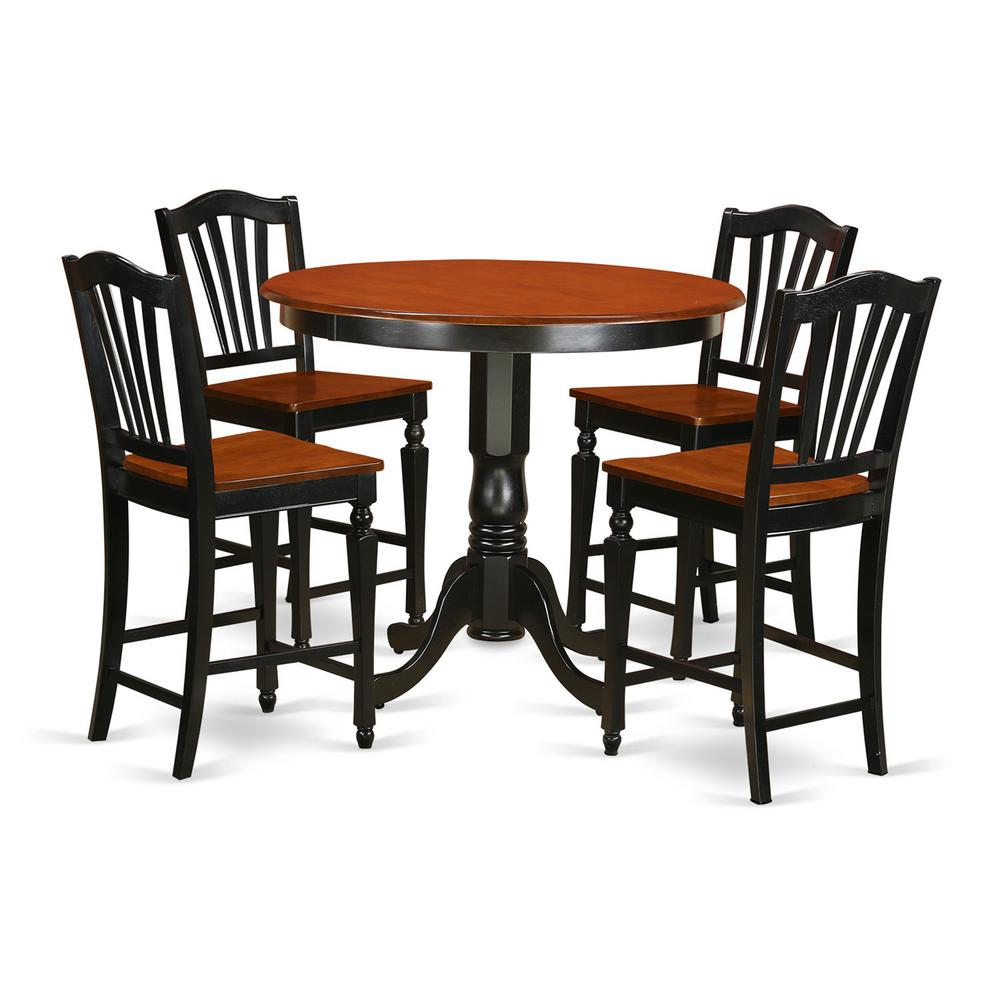 5 Pc Counter Height Dining Room Set - Counter Height Table And 4 Kitchen Chairs. By East West Furniture | Dining Sets | Modishstore - 2