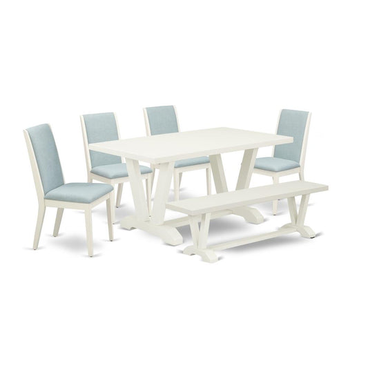 6Pc Kitchen Set Includes A Wood Dining Table, 4 Parson Chairs By East West Furniture | Dining Sets | Modishstore
