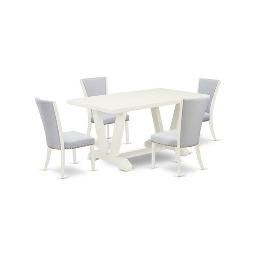 5-Piece Kitchen Table Set Consists Of 4 Dining Room Chairs And Dining Tables By East West Furniture | Dining Sets | Modishstore