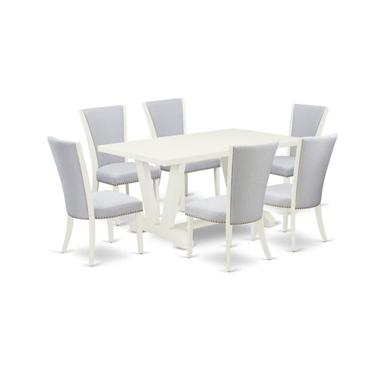 7-Pc Dining Table Set Consists Of 6 Modern Chairs And Dining Tables By East West Furniture | Dining Sets | Modishstore