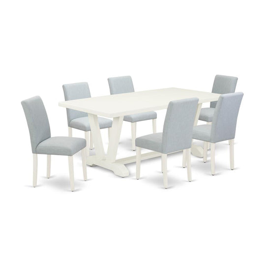 7-Piece Dining Room Set Includes 6 Modern Chairs And Dining Tables By East West Furniture | Dining Sets | Modishstore