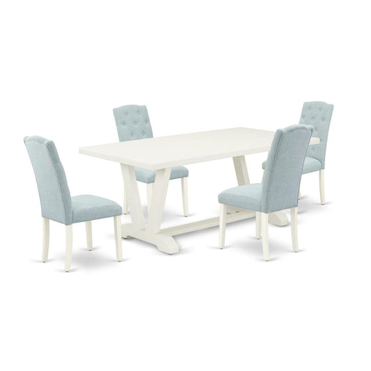 5-Pc Dining Table Set- 4 Dining Padded Chairs And Dining Tables By East West Furniture | Dining Sets | Modishstore