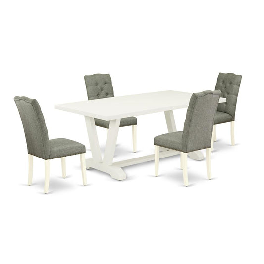 5-Pc Dining Room Table Set- 4 Dining Chairs And Dining Tables By East West Furniture | Dining Sets | Modishstore