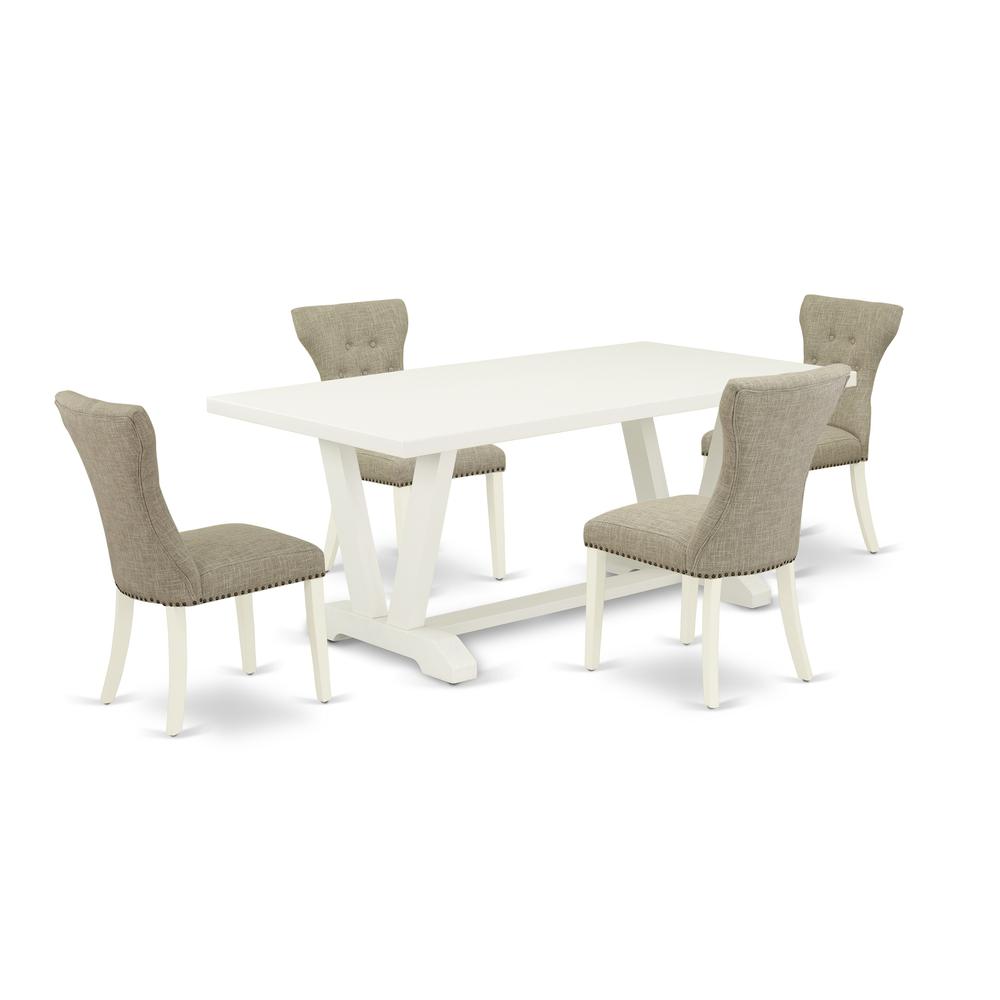 5-Pc Dinette Room Set- 4 Upholstered Dining Chairs And Dining Tables By East West Furniture | Dining Sets | Modishstore