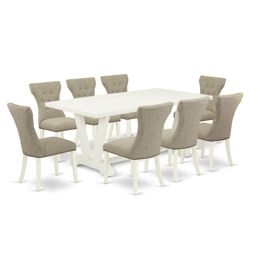 9-Piece Modern Dining Set- 8 Kitchen Chairs And Dining Tables By East West Furniture | Dining Sets | Modishstore