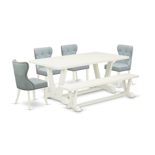 6-Pc Dining Table Set- 4 Kitchen Chairs And Dining Tables By East West Furniture | Dining Sets | Modishstore