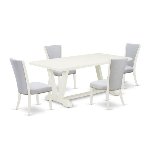 5-Pc Dining Table Set Consists Of 4 Modern Chairs And Dining Tables By East West Furniture | Dining Sets | Modishstore