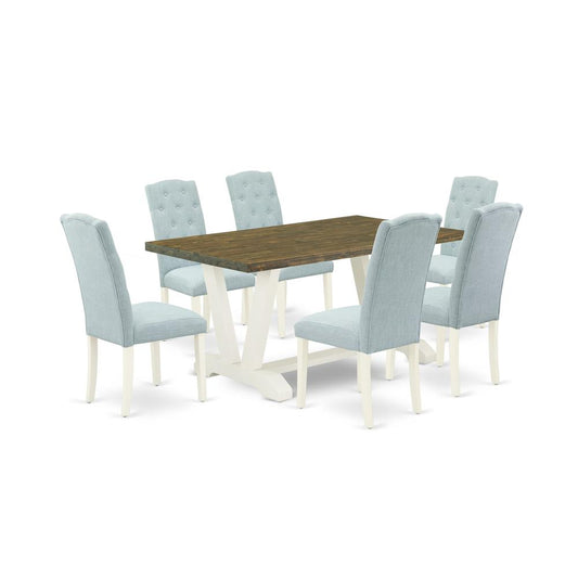 7-Pc Dining Table Set- 6 Dining Chairs And Dining Tables By East West Furniture | Dining Sets | Modishstore