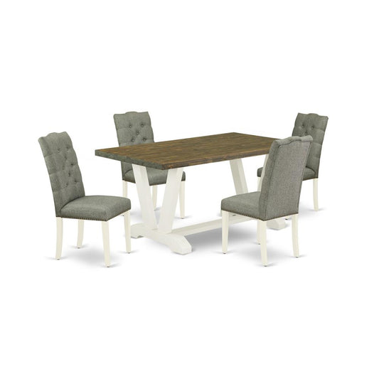 5-Piece Dining Set- 4 Dining Chairs And Dining Tables By East West Furniture | Dining Sets | Modishstore