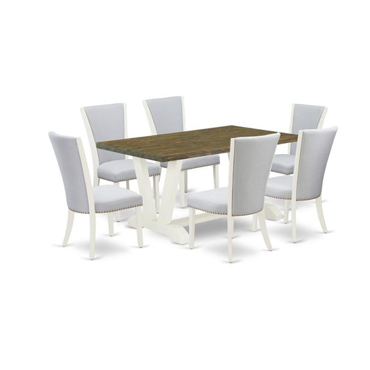 7-Piece Dining Table Set Includes 6 Modern Chairs And Dining Tables By East West Furniture | Dining Sets | Modishstore