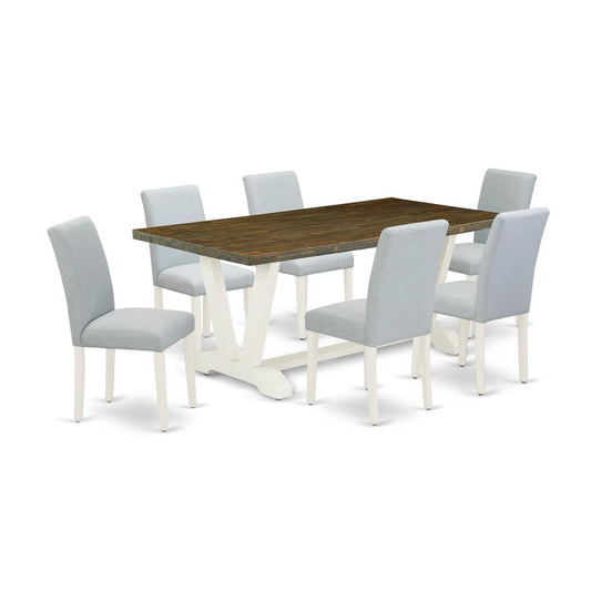 7-Pc Kitchen Dining Table Set Includes 6 Dining Chairs And Dining Tables By East West Furniture | Dining Sets | Modishstore