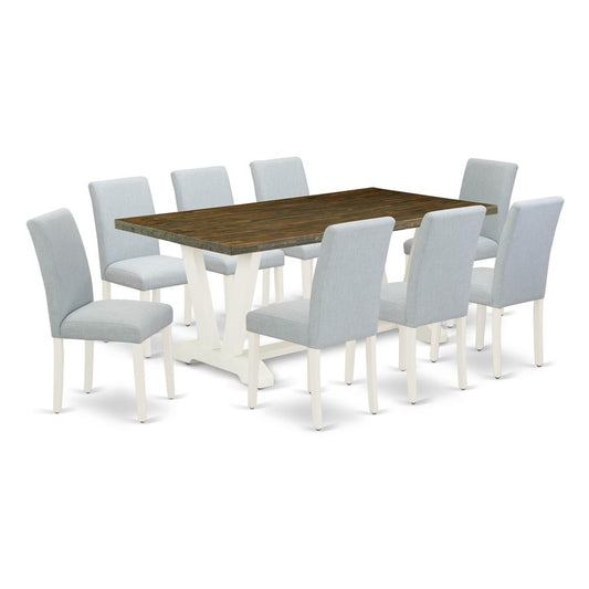 9-Piece Dining Room Set Includes 8 Upholstered Dining Chairs And Dining Tables By East West Furniture | Dining Sets | Modishstore