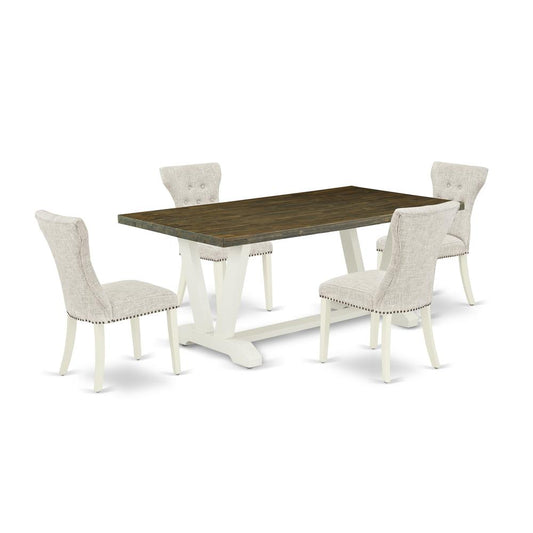 5-Piece Dining Set- 4 Parson Dining Chairs And Dining Tables By East West Furniture | Dining Sets | Modishstore