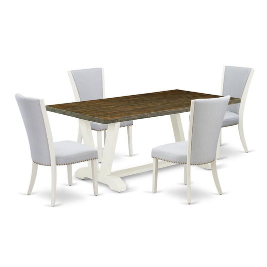 5-Piece Kitchen Table Set Consists Of 4 Dining Chairs And Dining Tables By East West Furniture | Dining Sets | Modishstore