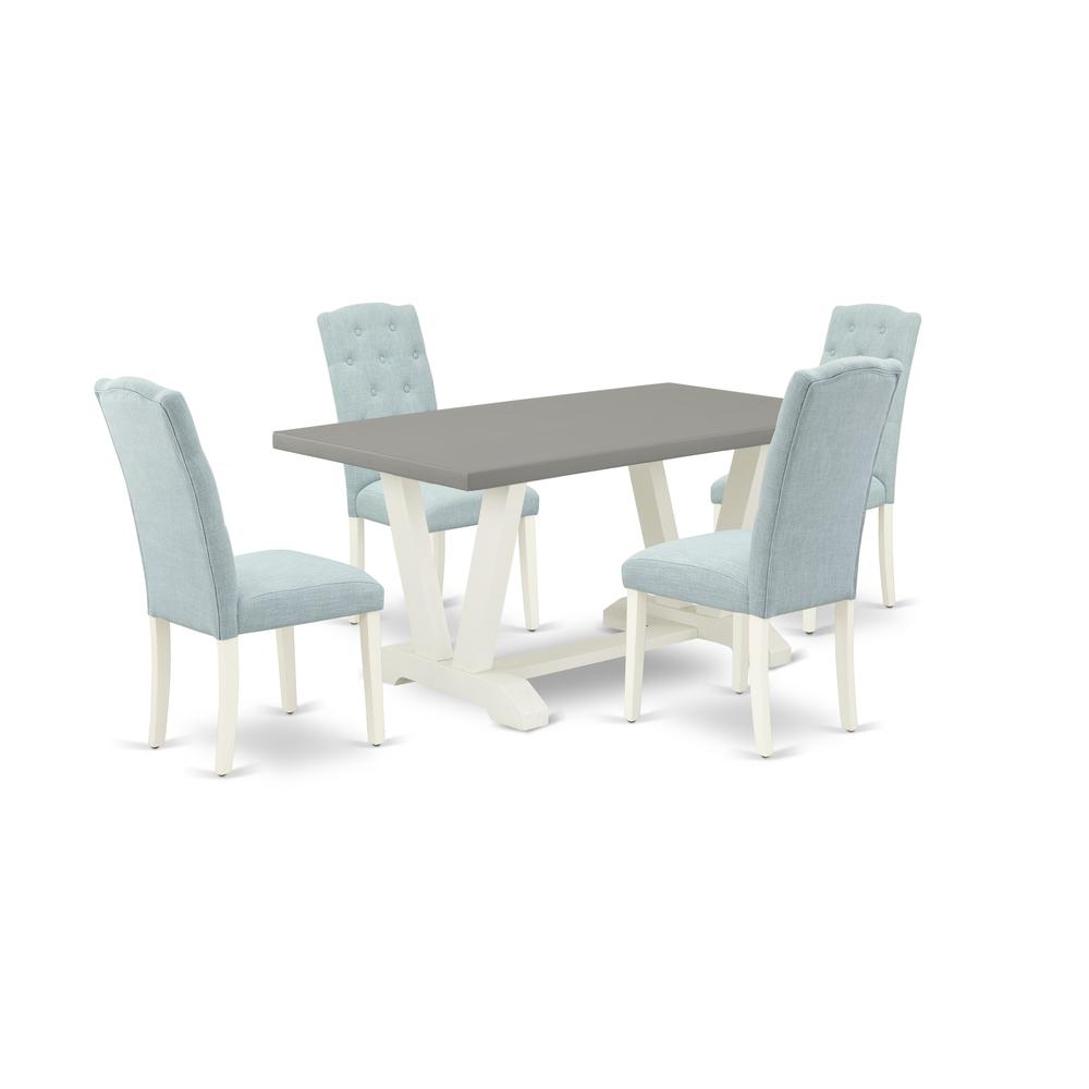 5-Piece Dining Room Table Set- 4 Parson Dining Room Chairs And Dining Tables By East West Furniture | Dining Sets | Modishstore