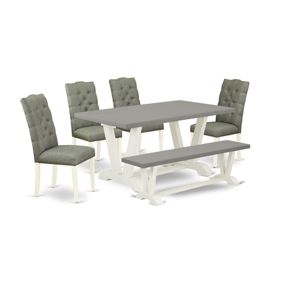 6-Piece Dining Table Set- 4 Kitchen Parson Chairs And Dining Tables By East West Furniture | Dining Sets | Modishstore