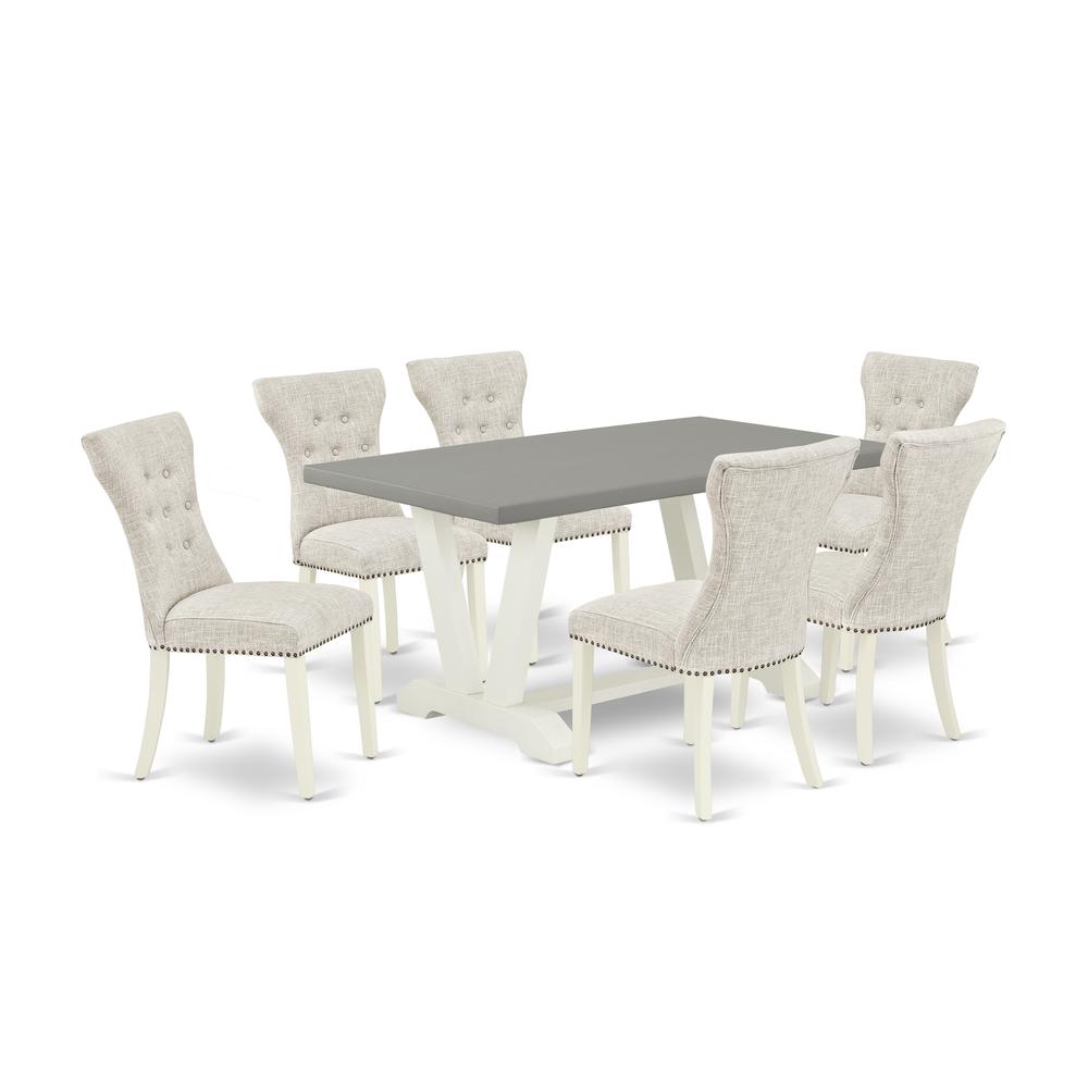 7-Piece Dining Set- 6 Parson Dining Chairs By East West Furniture | Dining Sets | Modishstore