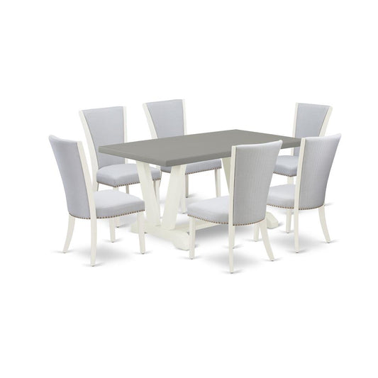 7-Pc Dining Room Table Set Consists Of 6 Dining Chairs By East West Furniture | Dining Sets | Modishstore