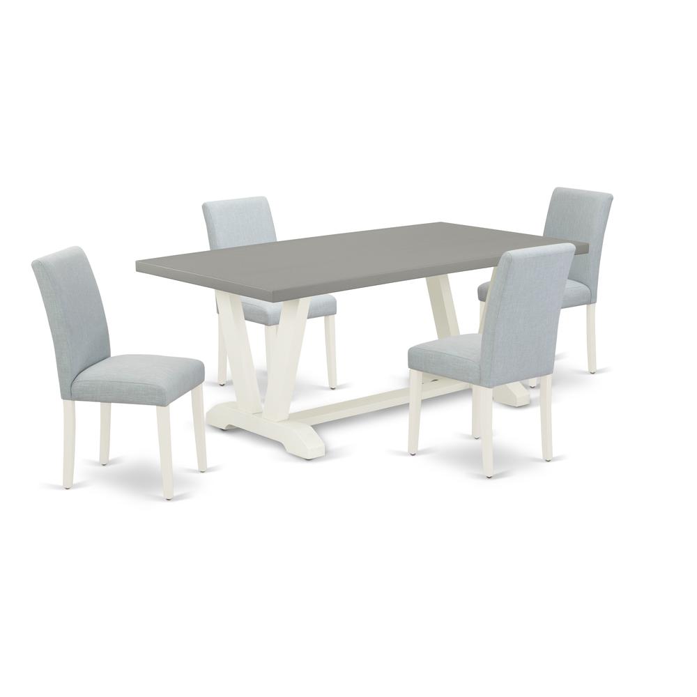 5-Pc Modern Dining Table Set Includes 4 Mid Century Dining Chairs By East West Furniture | Dining Sets | Modishstore