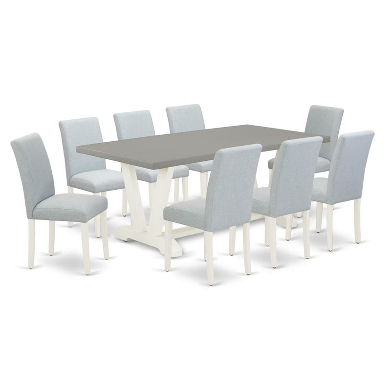 9-Pc Table And Chairs Dining Set Includes 8 Dining Chairs By East West Furniture | Dining Sets | Modishstore