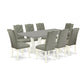9-Pc Dinette Set- 8 Mid Century Dining Chairs By East West Furniture | Dining Sets | Modishstore