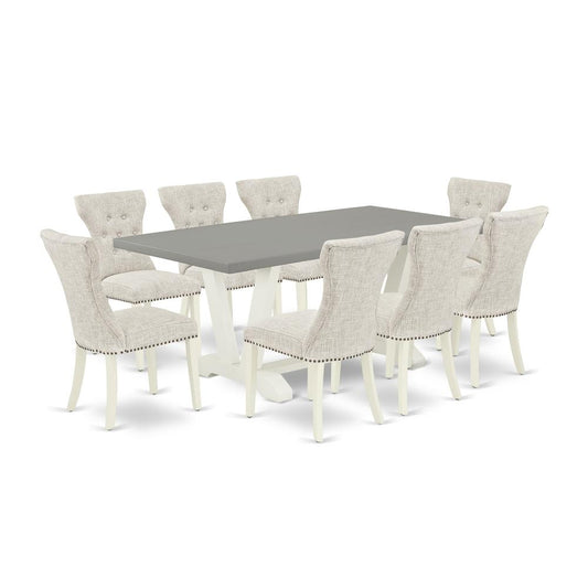 9-Pc Dining Table Set- 8 Kitchen Parson Chairs By East West Furniture | Dining Sets | Modishstore