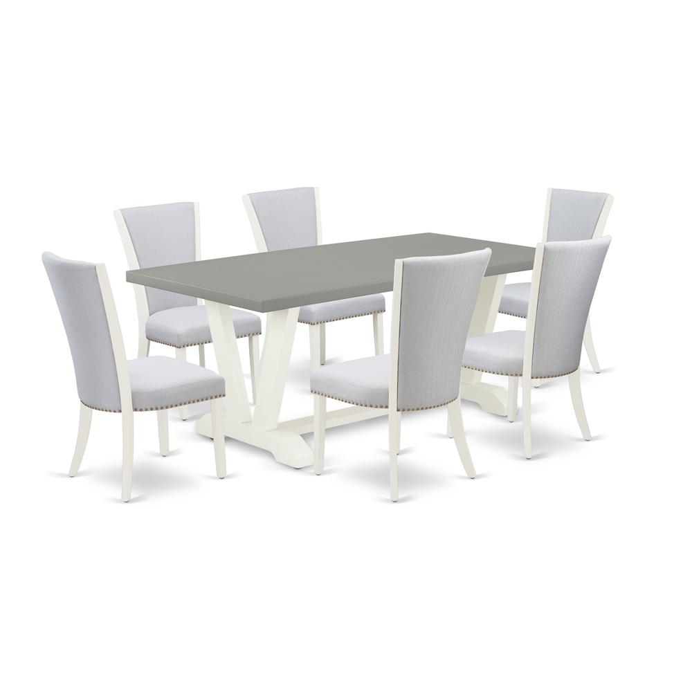 7-Pc Dining Room Table Set Includes 6 Modern Chairs By East West Furniture | Dining Sets | Modishstore