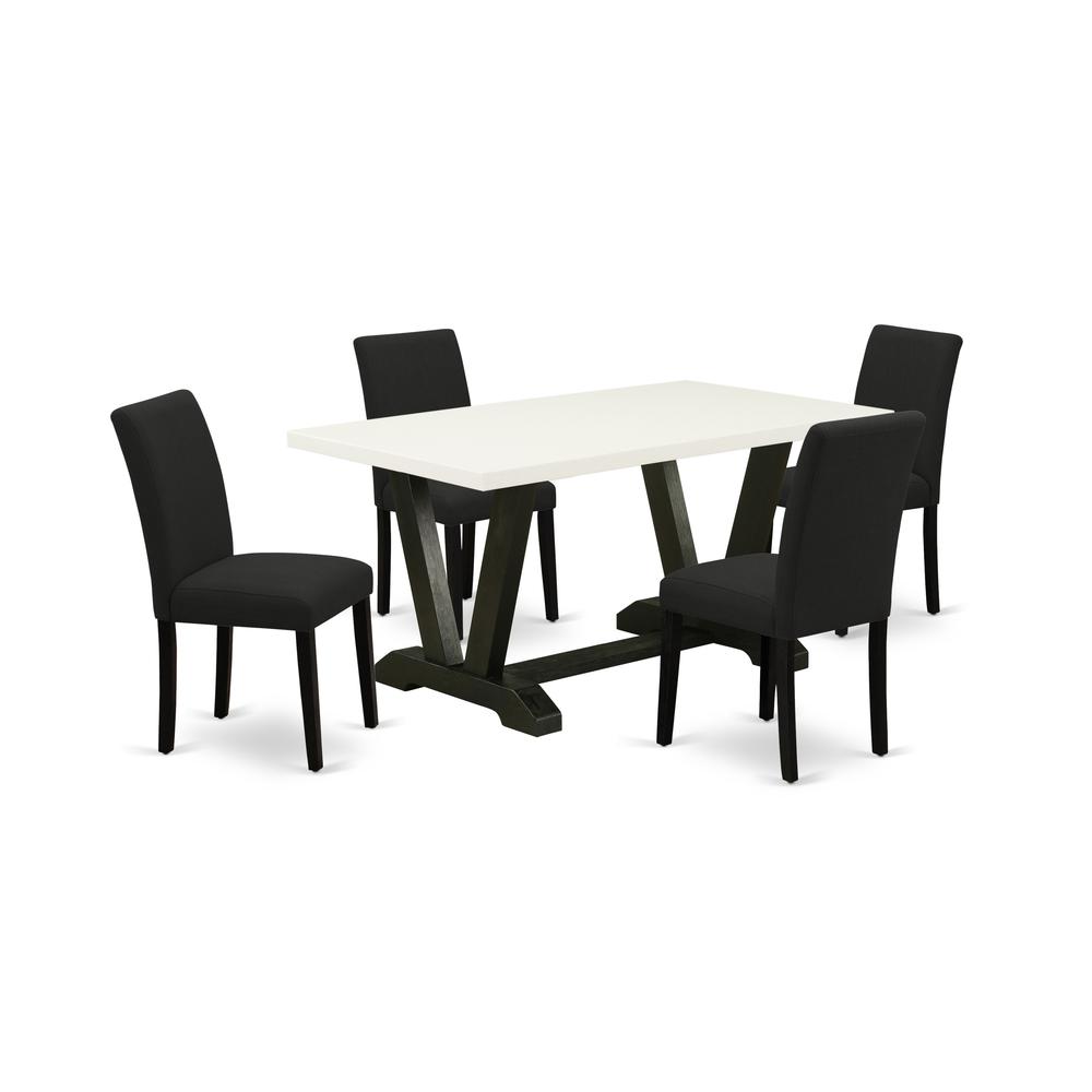 5-Pc Kitchen Table Set Includes 4 Upholstered Chairs By East West Furniture | Dining Sets | Modishstore
