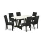 7-Pc Dining Table Set- 6 Parson Dining Chairs By East West Furniture | Dining Sets | Modishstore