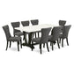 9-Piece Kitchen Table Set - 8 Parson Chairs And Dinner Table Hardwood Structure By East West Furniture | Dining Sets | Modishstore