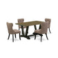 5-Pc Dining Table Set- 4 Parson Dining Chairs By East West Furniture | Dining Sets | Modishstore
