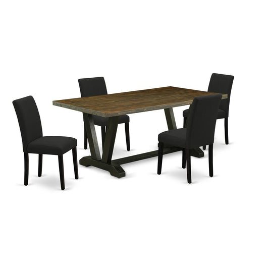 5-Piece Dining Room Table Set Includes 4 Parson Dining Chairs By East West Furniture | Dining Sets | Modishstore