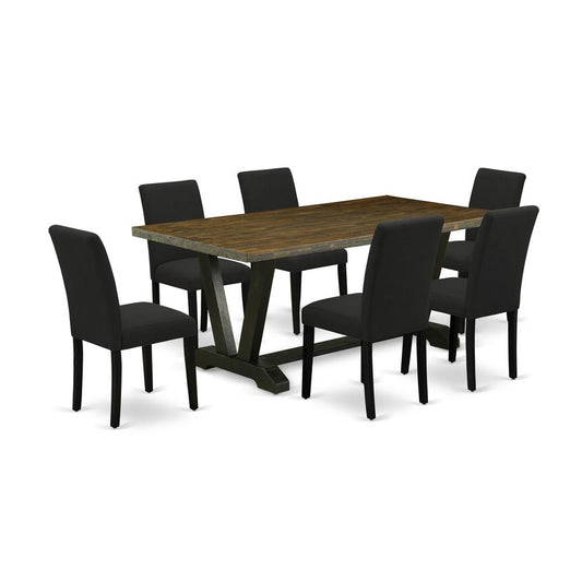 7-Pc Dining Room Table Set Includes 6 Kitchen Chairs By East West Furniture | Dining Sets | Modishstore