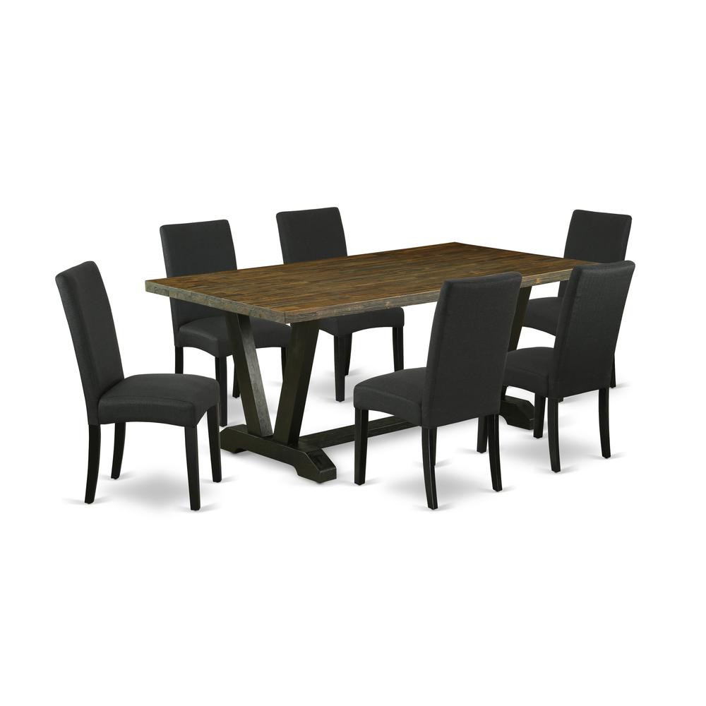 7-Piece Dining Room Set- 6 Parson Dining Room Chairs By East West Furniture | Dining Sets | Modishstore