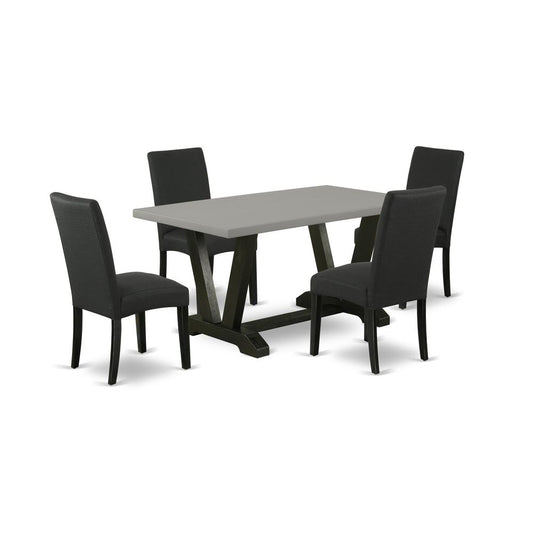 5-Pc Kitchen Dining Set- 4 Parson Dining Chairs By East West Furniture | Dining Sets | Modishstore