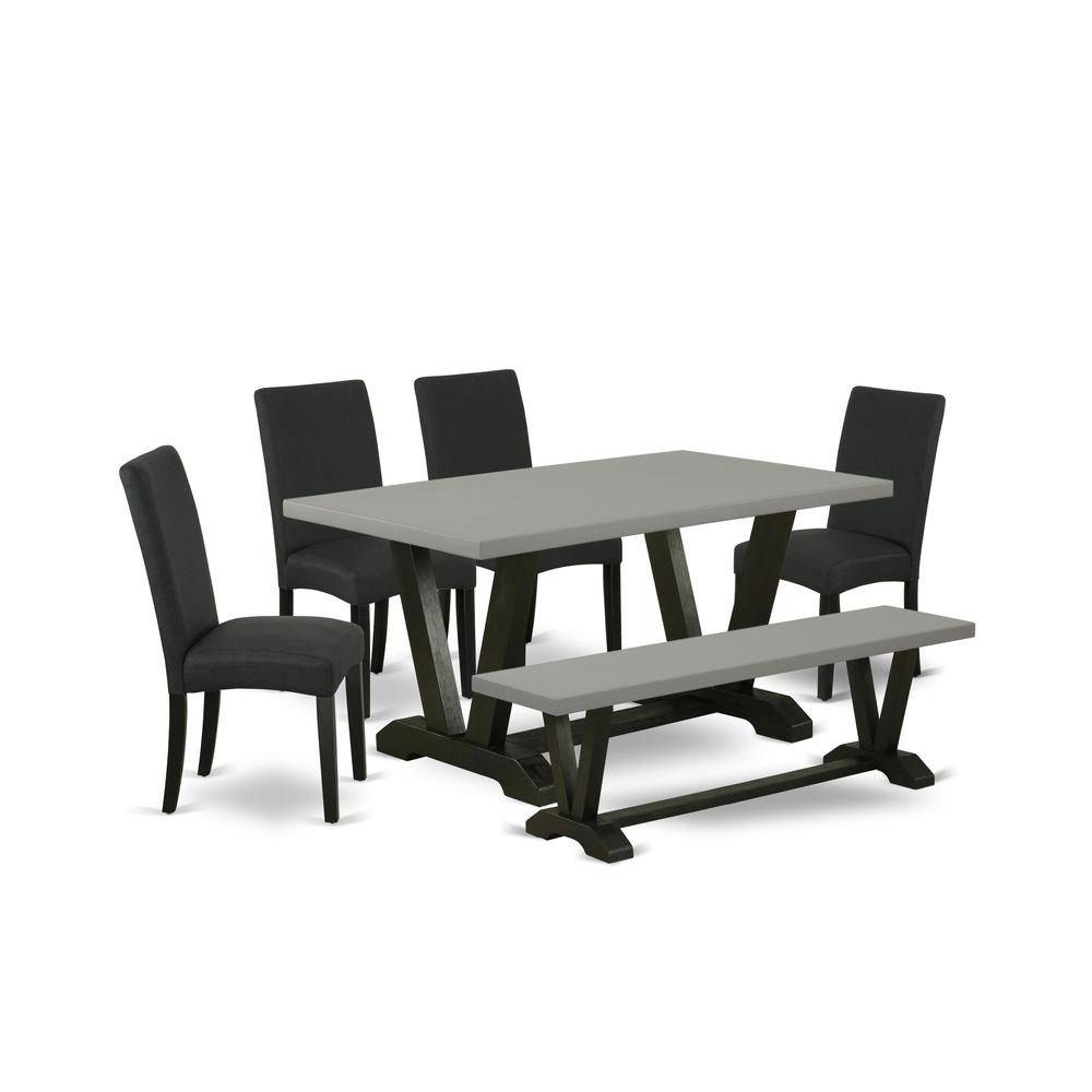 6-Pc Modern Dining Set- 4 Dining Padded Chairs By East West Furniture | Dining Sets | Modishstore